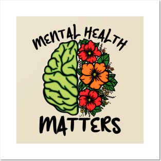 Mental Health Matters Awareness Flowers Posters and Art